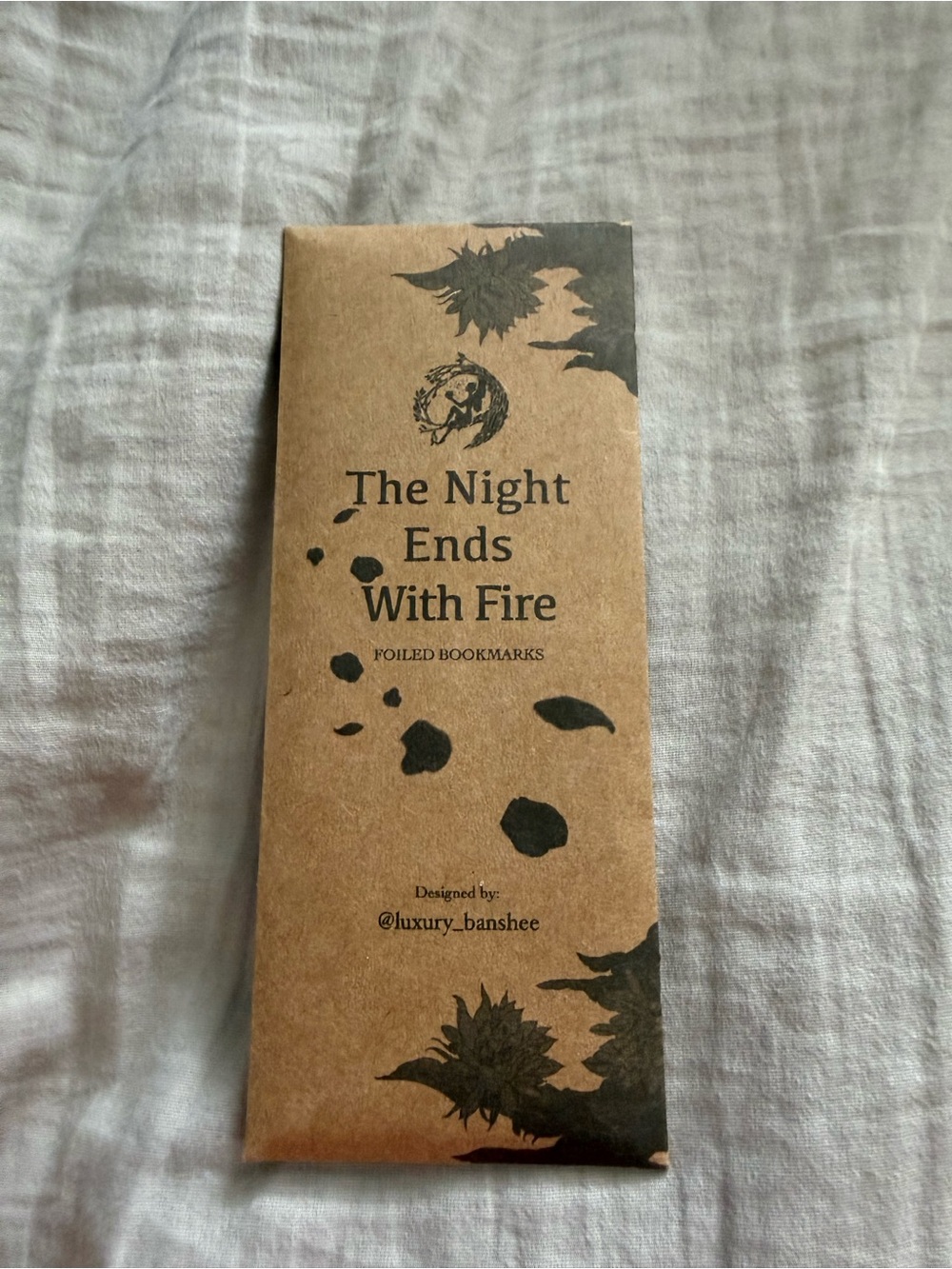 The Night Ends With Fire Foiled Bookmark Set - Brown Kraft